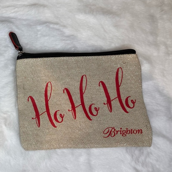NWT Brighton Ho Ho Ho Holiday Canvas Pouch - Picture 3 of 4
